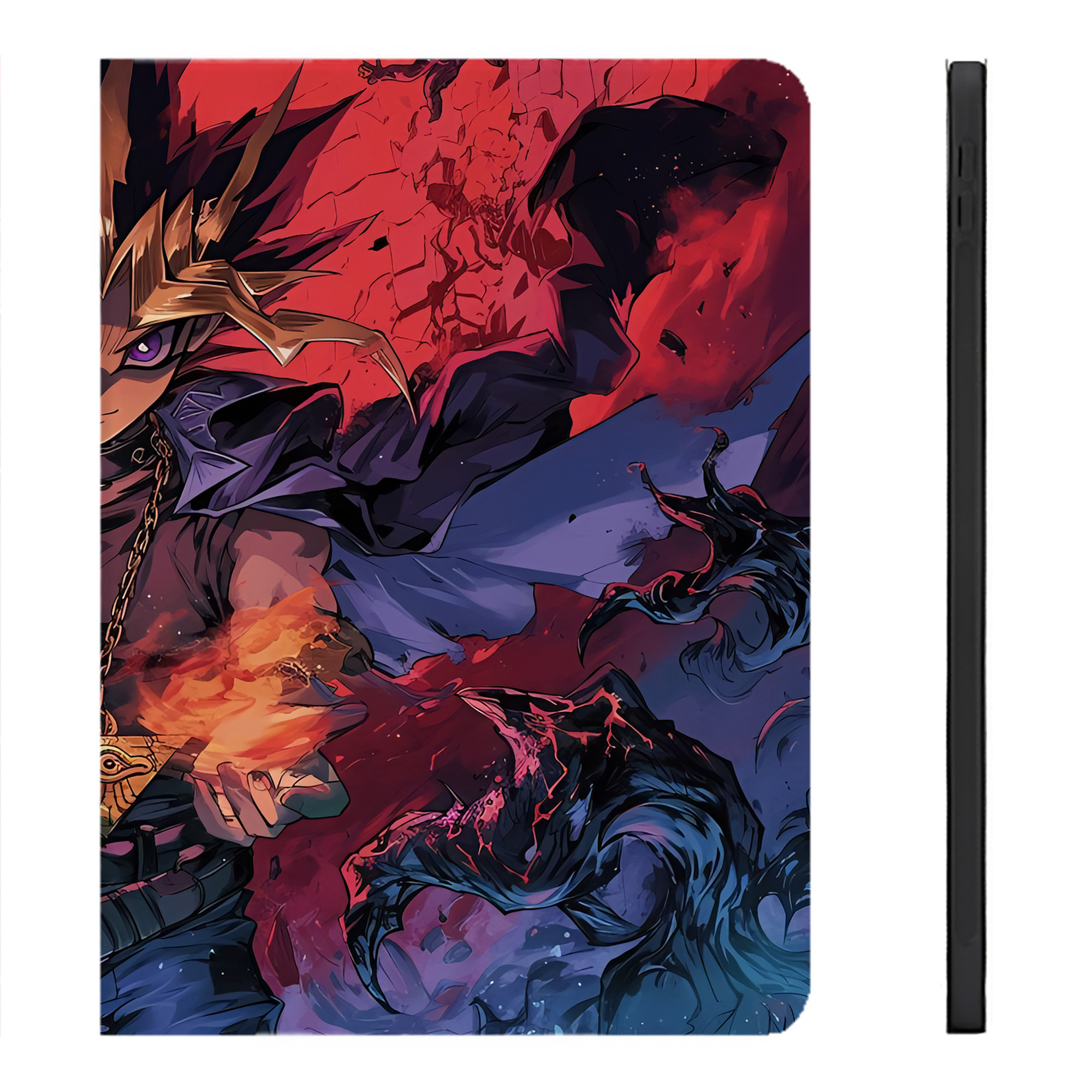 （画像用） 遊☆戯☆王 Yu-Gi-Oh! IPadケース ペンホルダー付き ブックスタイルデザイン